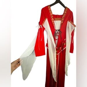 Red cosplay medieval gown
